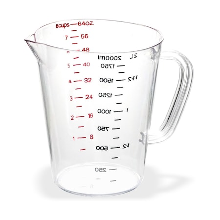 Carlisle Foodservice Commercial Measuring Cup, 0.5 gal, Clear 4314407